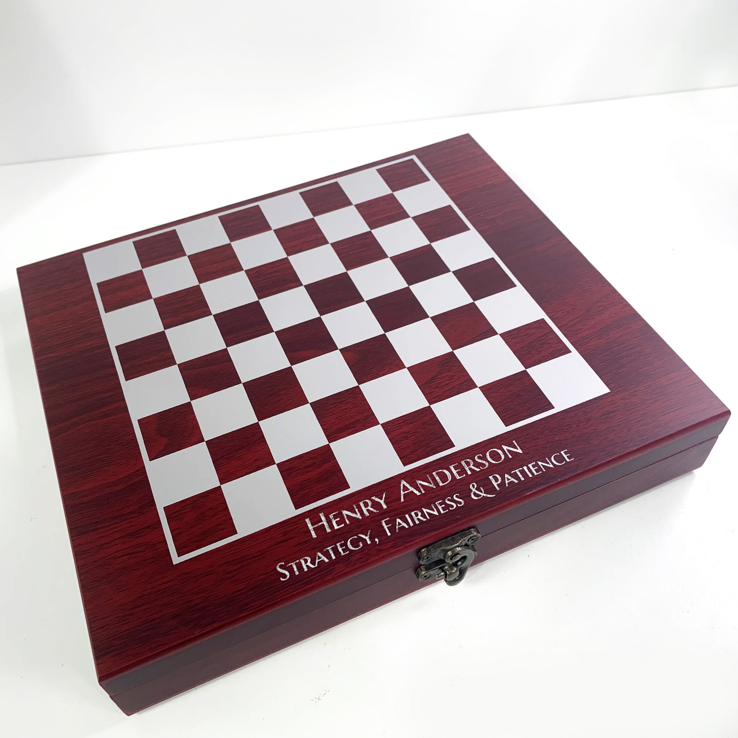 Personalised Engraved Chess Set Box Custom Gift
