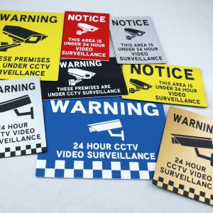 CCTV Sign Security Surveillance Camera Video Laser Engraved Colour