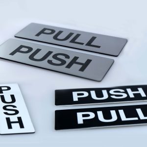 Push Pull Sign Door Building Office Laser Engraved